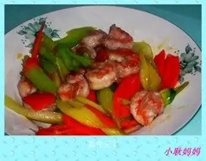 Shrimp with celery
