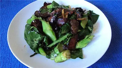 stir-fried kale with bacon