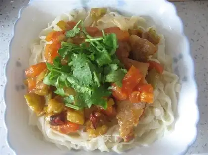 Spiced eggplant noodles