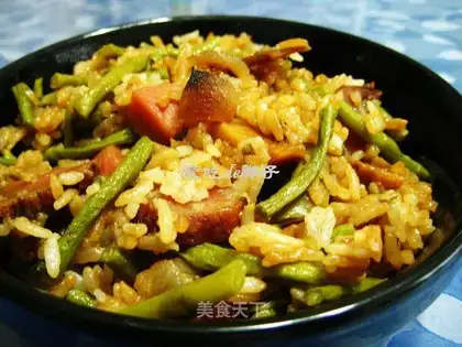 Braised rice with bacon