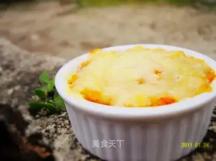 Baked Udon noodles with mashed potatoes