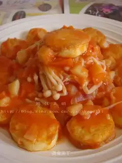 Yuzi tofu in tomato sauce