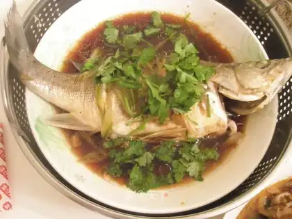 steamed bass