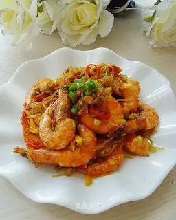 Curry shrimp with vermicelli