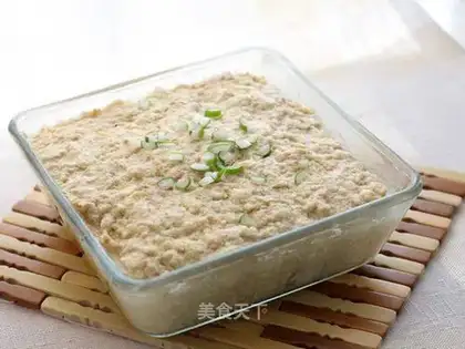 Steaming tofu with meat paste
