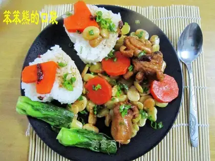 Rice with lentils and chicken legs