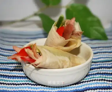 Pancake rolled cured chicken