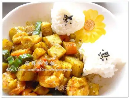 Seafood curry rice