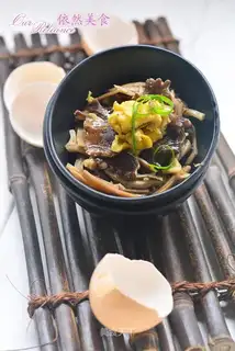Chicken mushroom fried eggs