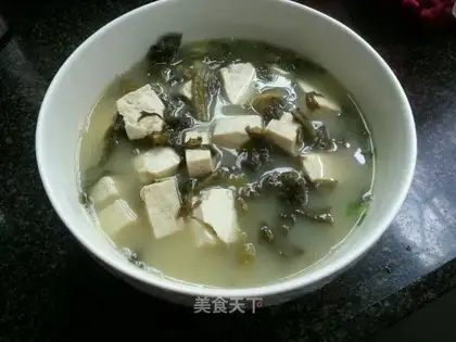 Sour bean curd soup