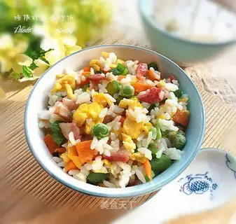 Bacon with egg and rice