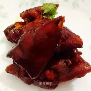 Red burning pig hoof