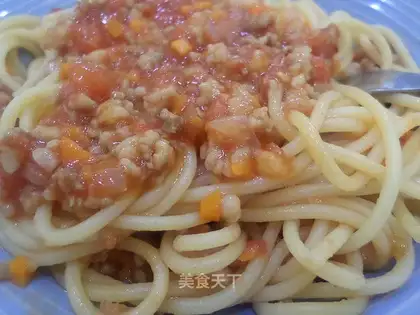 Homemade ketchup pasta