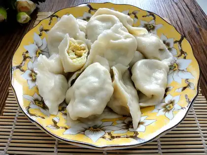 cucumber eggs with pepper dumplings