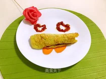 Carrot bacon egg rolls