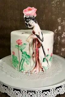 Hand-painted sugar cake