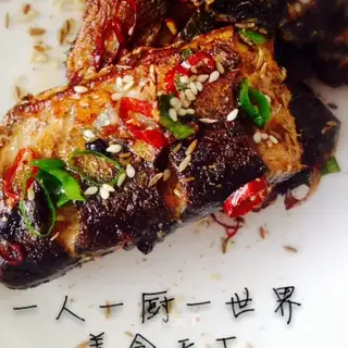 Fried swordfish