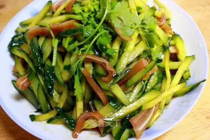 Pork ears with cucumbers