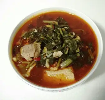 Plum stew, frozen tofu