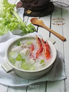 Celery seafood congee