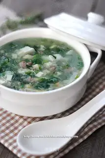 Three delicacies shepherd's purse and tofu soup