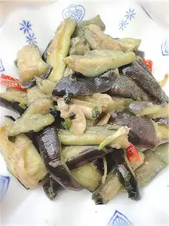 Hand-shredded eggplant