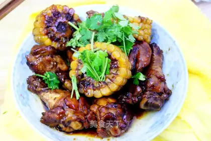 Braised corn with wings