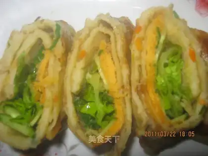 Pork floss egg burrito