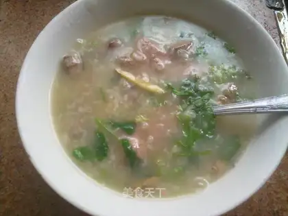 Pork heart and liver porridge