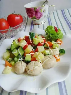 Potato and fresh mushroom salad
