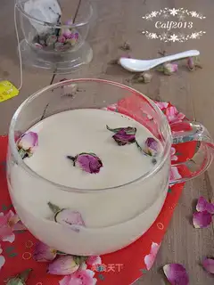 Homemade rose milk tea