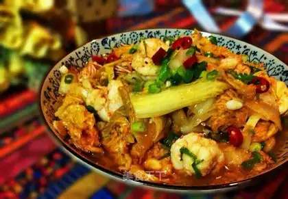 Shrimp in red oil