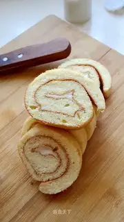 A Swiss roll of durian cake