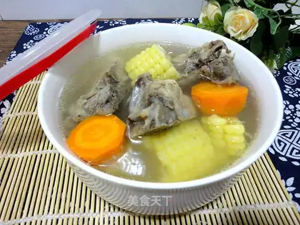 Corn carrot steak soup