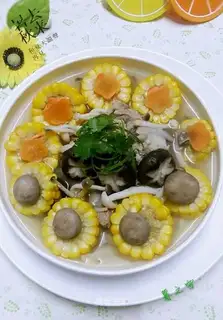 Corn fung mushroom soup
