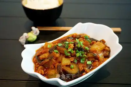 Meat and eggplant