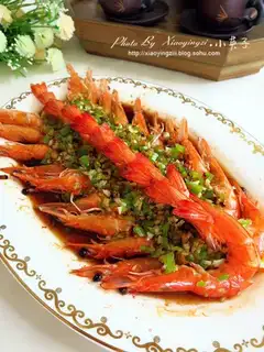 ♪ Golden and silver garlic on back shrimp ♪