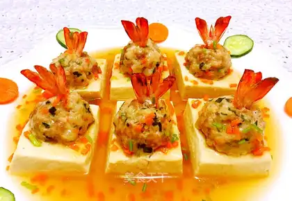Pearl shrimp ball tofu box