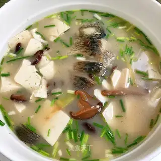 Tofu mushroom fish soup