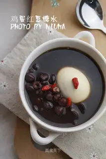 Eggs, red bean sugar