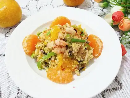 Orange shrimp two rice