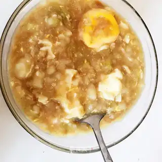 Soup with cabbage eggs