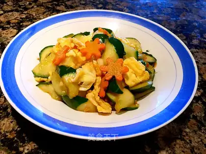 cucumber fried eggs