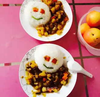 Curry beef rice
