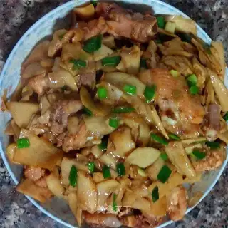 Chicken fried chicken leg mushrooms