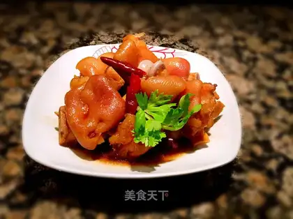 Red burning pig hoof