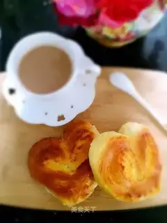 Heart-shaped coconut bread