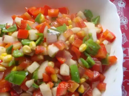 stir-fried colorful diced