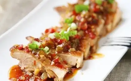Chicken leg with sauce
