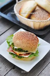 Bacon cheese and egg burger